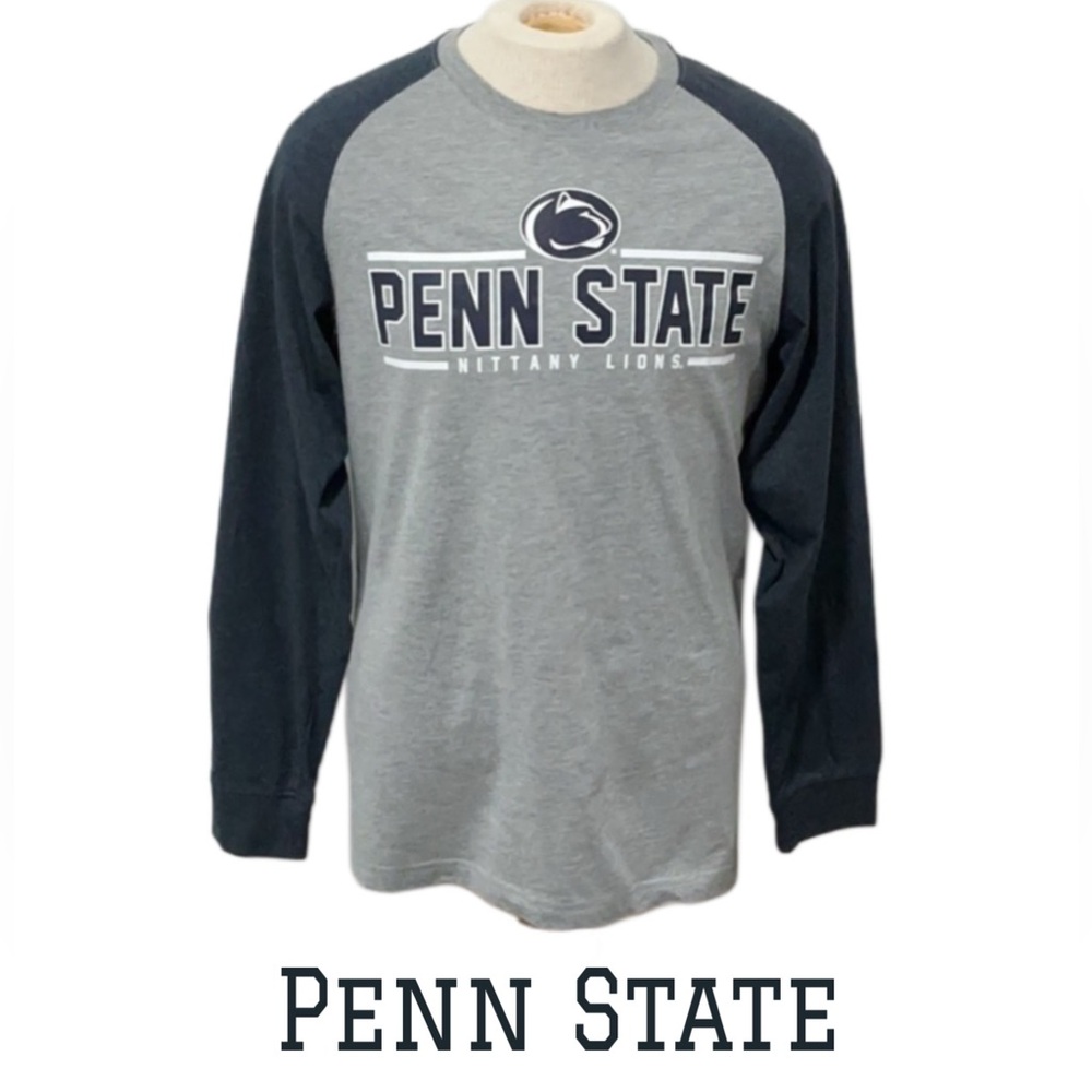 Colosseum PENN STATE NITTANY LIONS Raglan Long Sleeve Men’s T-Shirt Size Large